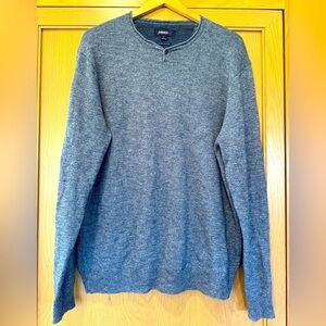 johnnie-O Wool/Cotton Pullover Henley Rolled Neck Sweater / Large